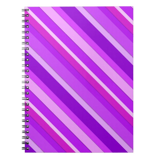 Carnet Bandes de bonbons en couches - violet et orchidée (Devant)