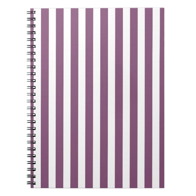 Carnet Bandes de bonbons mauves et blanches (Devant)