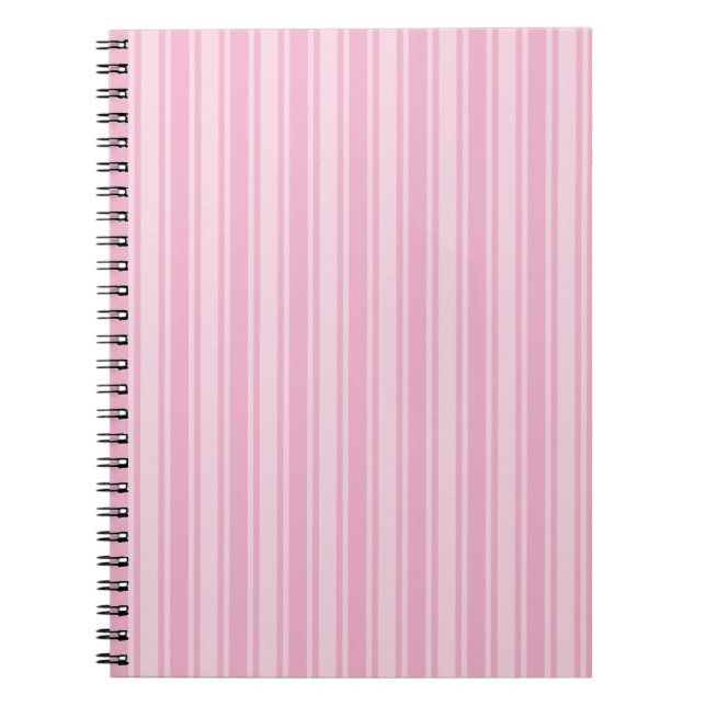 Carnet Bandes de bonbons rose pâle (Devant)