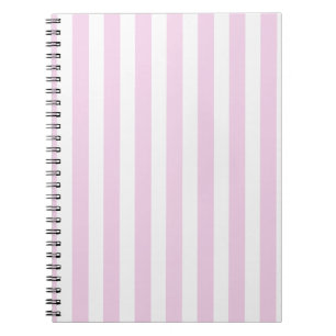 Carnet Bandes de bonbons rose pâle et blanc