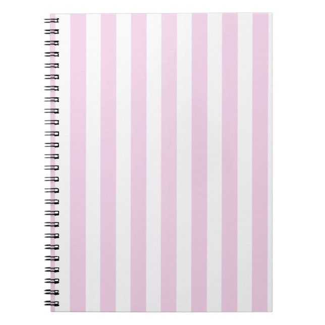 Carnet Bandes de bonbons rose pâle et blanc (Devant)