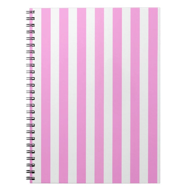 Carnet Bandes de bonbons roses et blanches (Devant)
