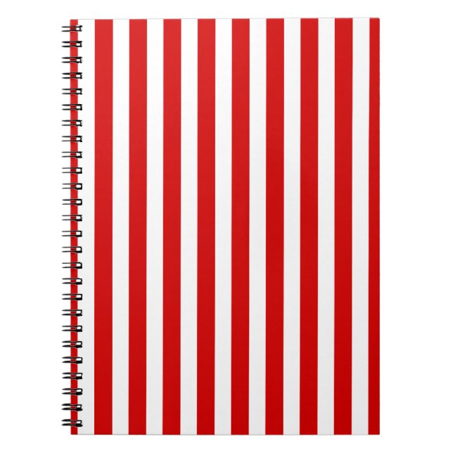 Carnet Bandes de bonbons rouges et blancs (Devant)