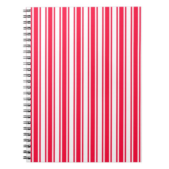 Carnet Bandes de bonbons rouges et blancs (Devant)
