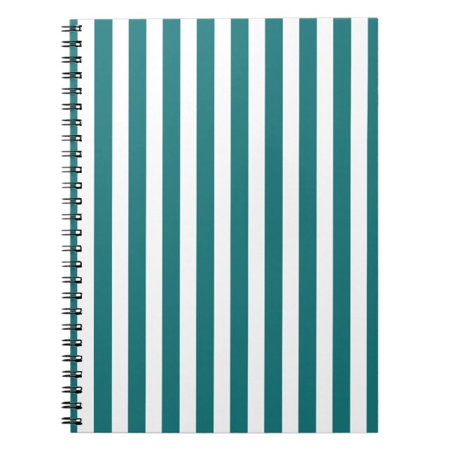 Carnet Bandes de bonbons turquoises et blanches (Devant)
