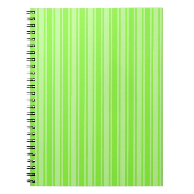 Carnet Bandes de bonbons vert citron (Devant)