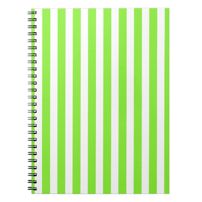 Carnet Bandes de bonbons vert et blanc de chaux (Devant)