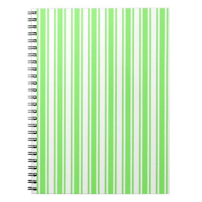 Carnet Bandes de bonbons vert et blanc de chaux (Devant)