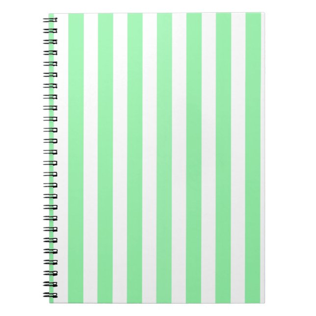 Carnet Bandes de bonbons vertes et blanches (Devant)