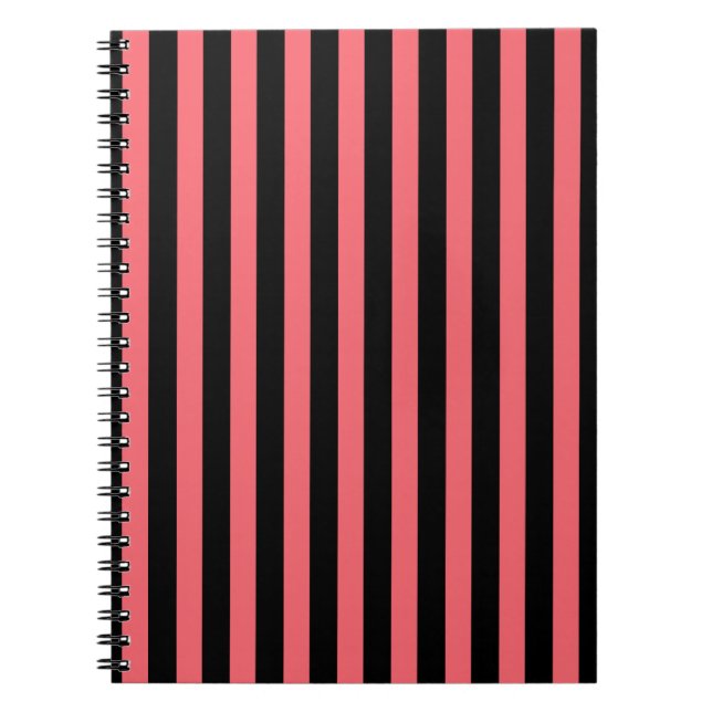 Carnet Bandes de corail et de bonbons noirs (Devant)