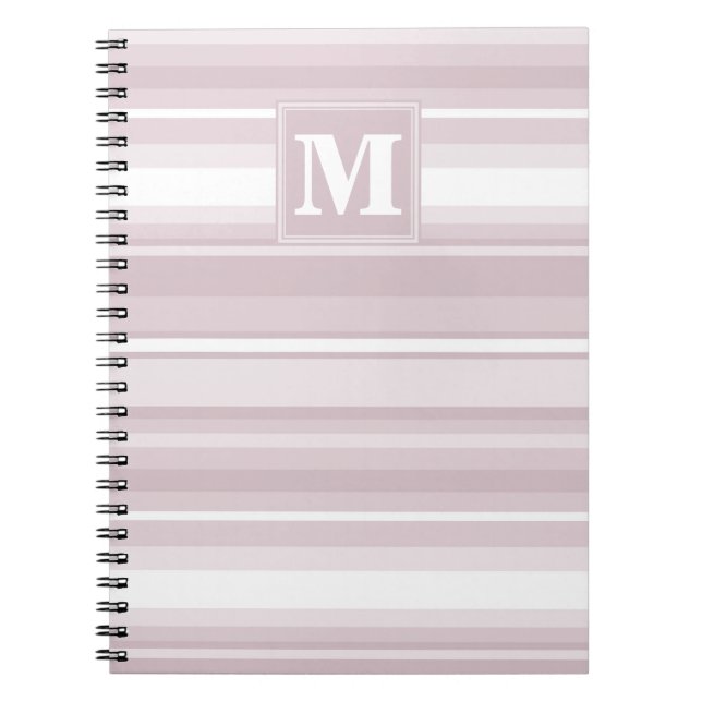 Carnet Bandes de quartz roses monogrammes (Devant)