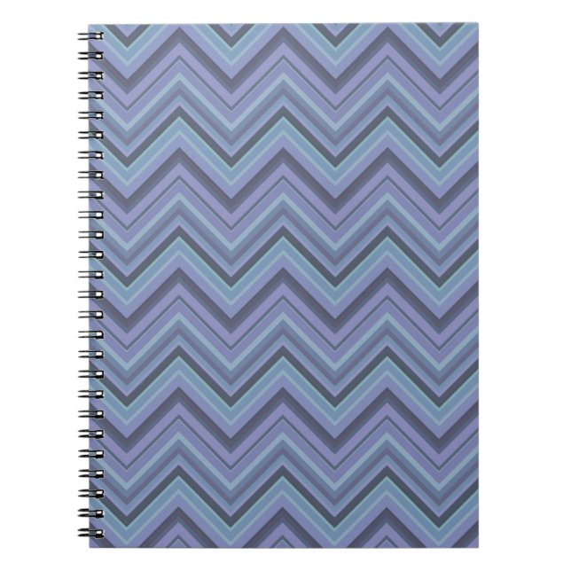 Carnet Bandes de zigzag gris bleu (Devant)