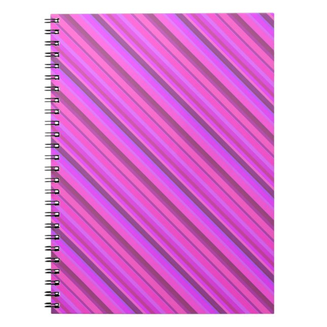 Carnet Bandes diagonales roses (Devant)