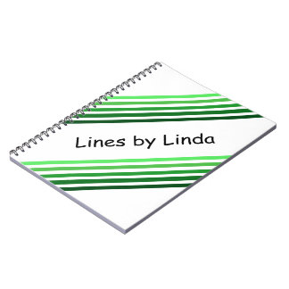 Carnet - Bandes diagonales vertes et texte