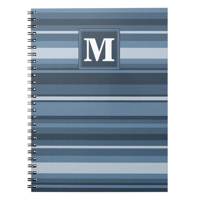 Carnet Bandes gris monogramme (Devant)