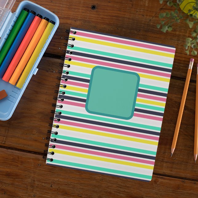 Carnet Bandes horizontales colorées (Colored Horizontal Stripes Notebook)
