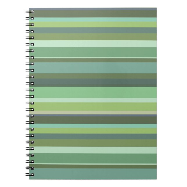 Carnet Bandes horizontales vert olive (Devant)