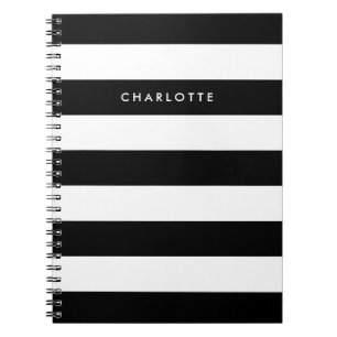 Carnet Bandes noir et blanc personnalisées