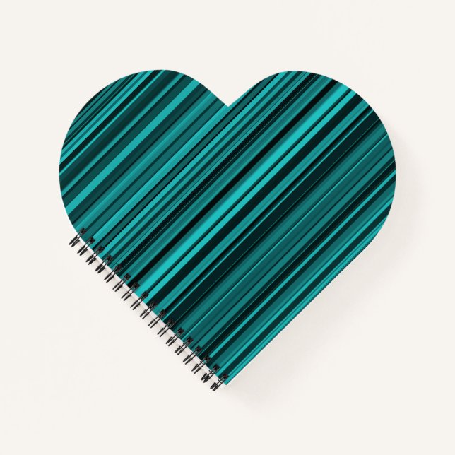 Carnet Bandes noires turquoises (Devant)
