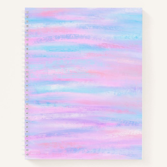 Carnet Bandes Peintes Turquoise Rose violet (Devant)