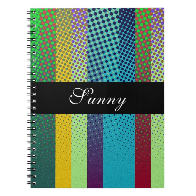 Carnet Bandes pointillées Motif couleur + vos idées (Devant)