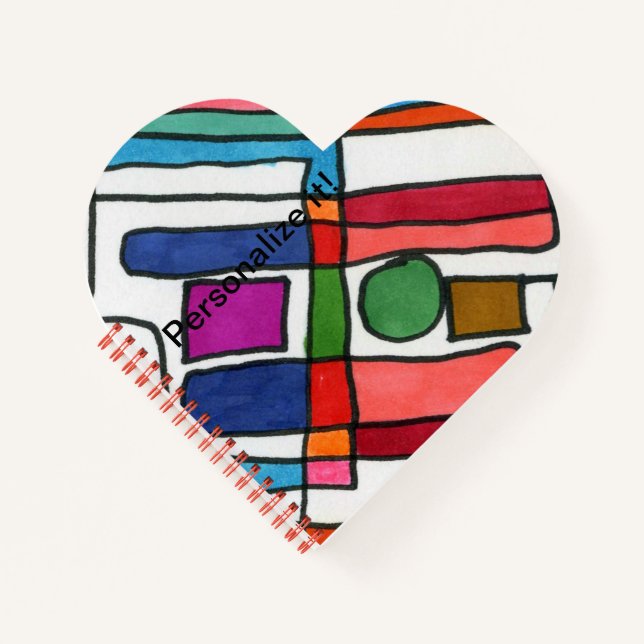 Carnet Bandes rectangulaires chaudes et cool avec accent  (Devant)