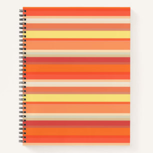 Carnet Bandes rouges mignonnes orange