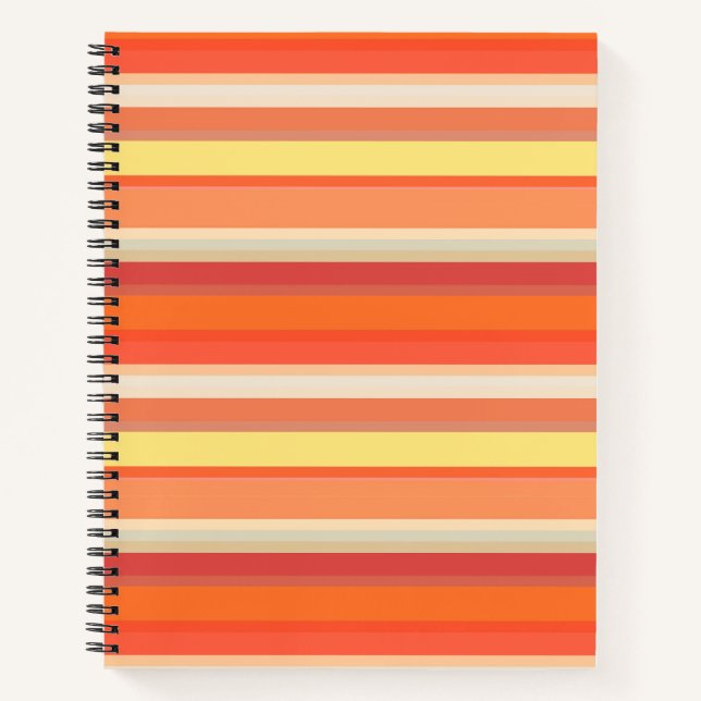 Carnet Bandes rouges mignonnes orange (Devant)