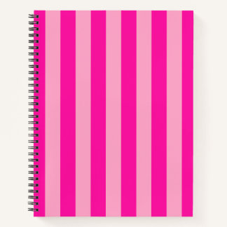 Carnet Bandes verticales rose chaud
