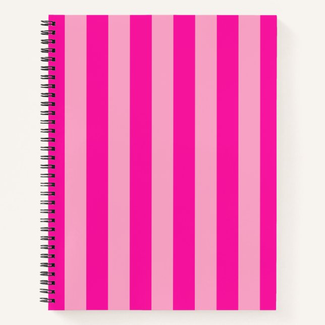 Carnet Bandes verticales rose chaud (Devant)