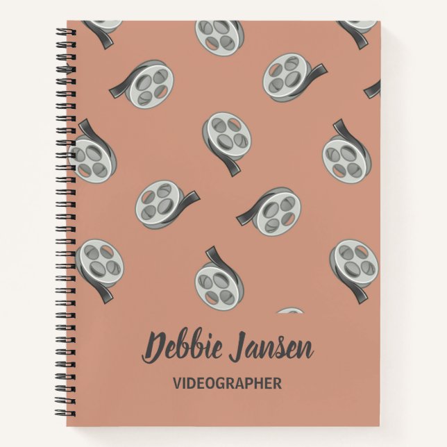 Carnet Bandes vidéo motif gris beige (Devant)