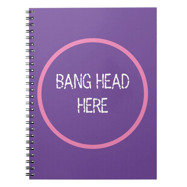 Carnet Bang Head Here - Drôle Soulagement Stress Purple (Devant)