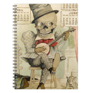Carnet Banjo vintage jouant le squelette