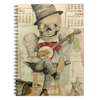 Carnet Banjo vintage jouant le squelette