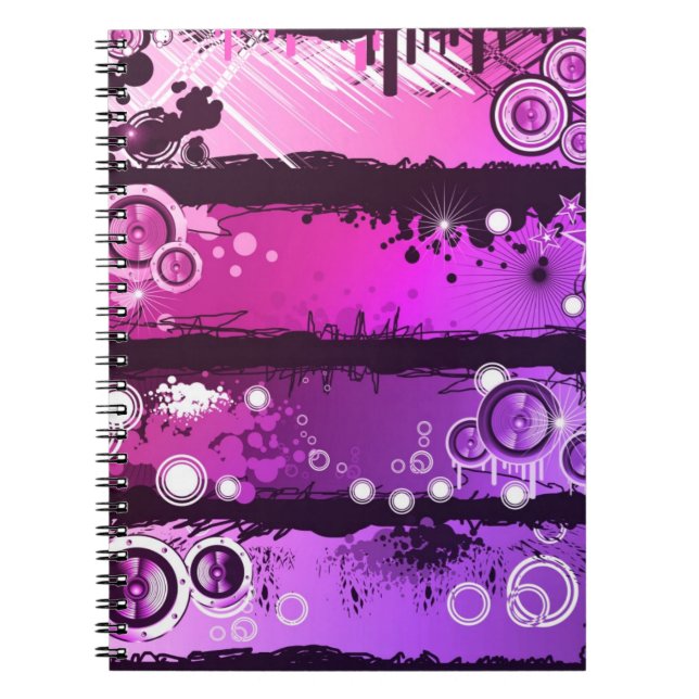 Carnet Bannière grunge 3 de musique de style (Devant)