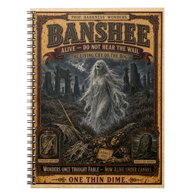 Carnet Banshee, Monstre de Cirque Vintage (Devant)