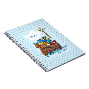 Carnet Baptême de l'Arche de Noé, Garçon Bleu