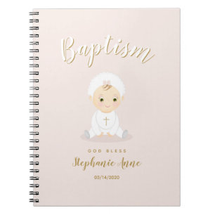 Carnet Baptême Fille Bébé avec Bonnet