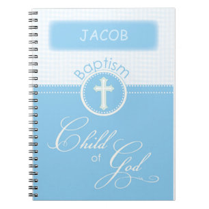 Carnet Baptême, Nom Personnalisé, Enfant Bleu de Dieu