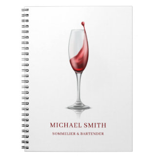 Carnet Bar à vin Verre à vin rouge élégant 