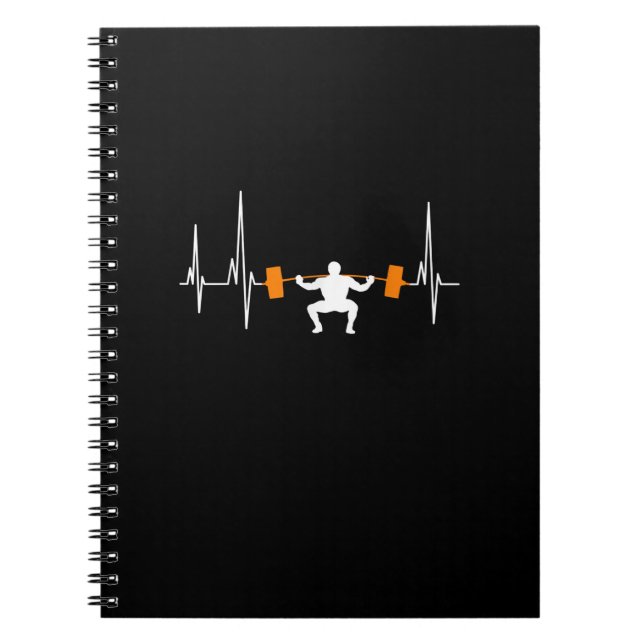 Carnet Barbell Weightlifting Heartbeat (Devant)