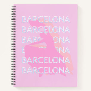 Carnet Barcelona Travel Art, Espagne, Pastel, Rose