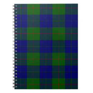 Carnet Barclay clan tartan bleu vert plaid