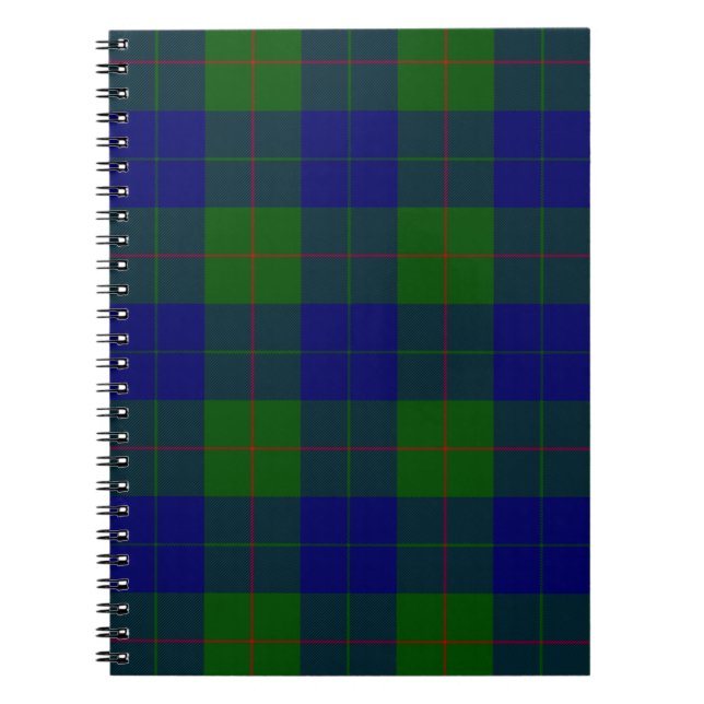 Carnet Barclay clan tartan bleu vert plaid (Devant)