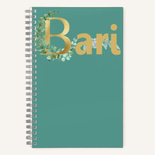 CARNET BARI EN OR AVEC DES VIGNES FLORALES POUR BARBERSHO