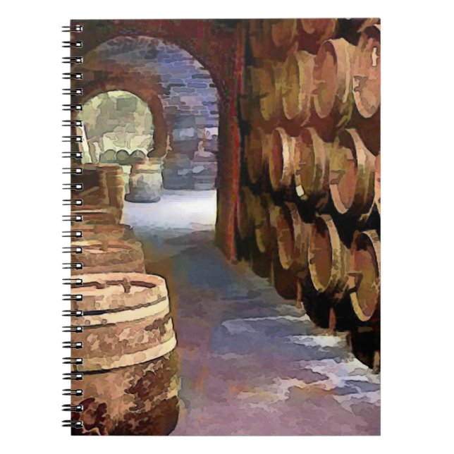 Carnet Barils de vin dans la cave (Devant)