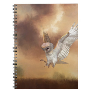 Carnet Barn Owl en vol peinture numérique