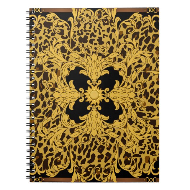 Carnet Baroque léopard, Poster de animal orné (Devant)