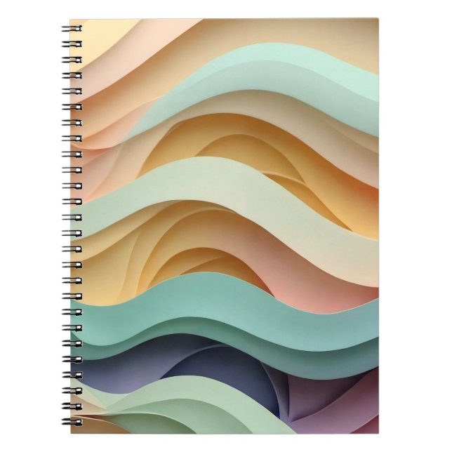 Carnet Barres ondulées couleur bonbon (Devant)
