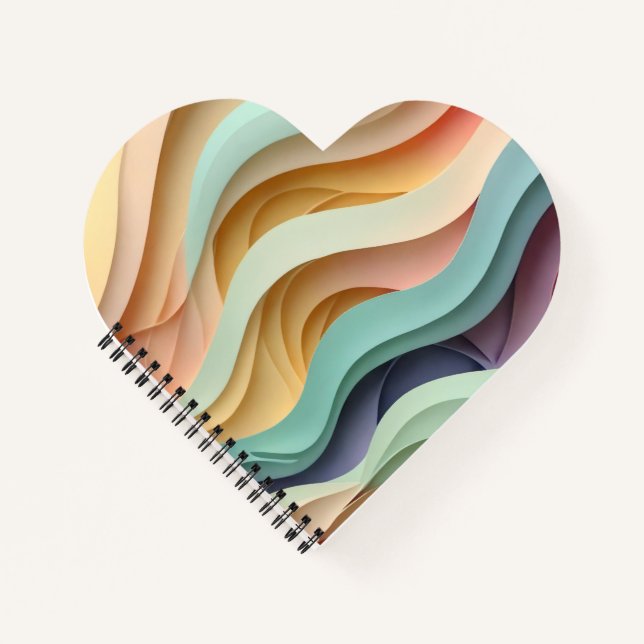 Carnet Barres ondulées couleur bonbon (Devant)